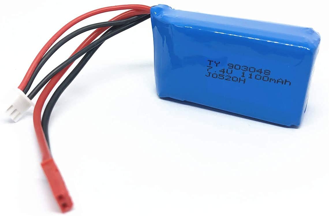 YUNIQUE GREEN-CLEAN-POWER - Rechargeable Lipo Battery 7.4V 1100mAh | Compatible with WLtoys Vortex A949, A959, A969, A979, K929 | Enhances Performance for Drones and RC Cars | 56 x 28 x 24 mm - 73 gr