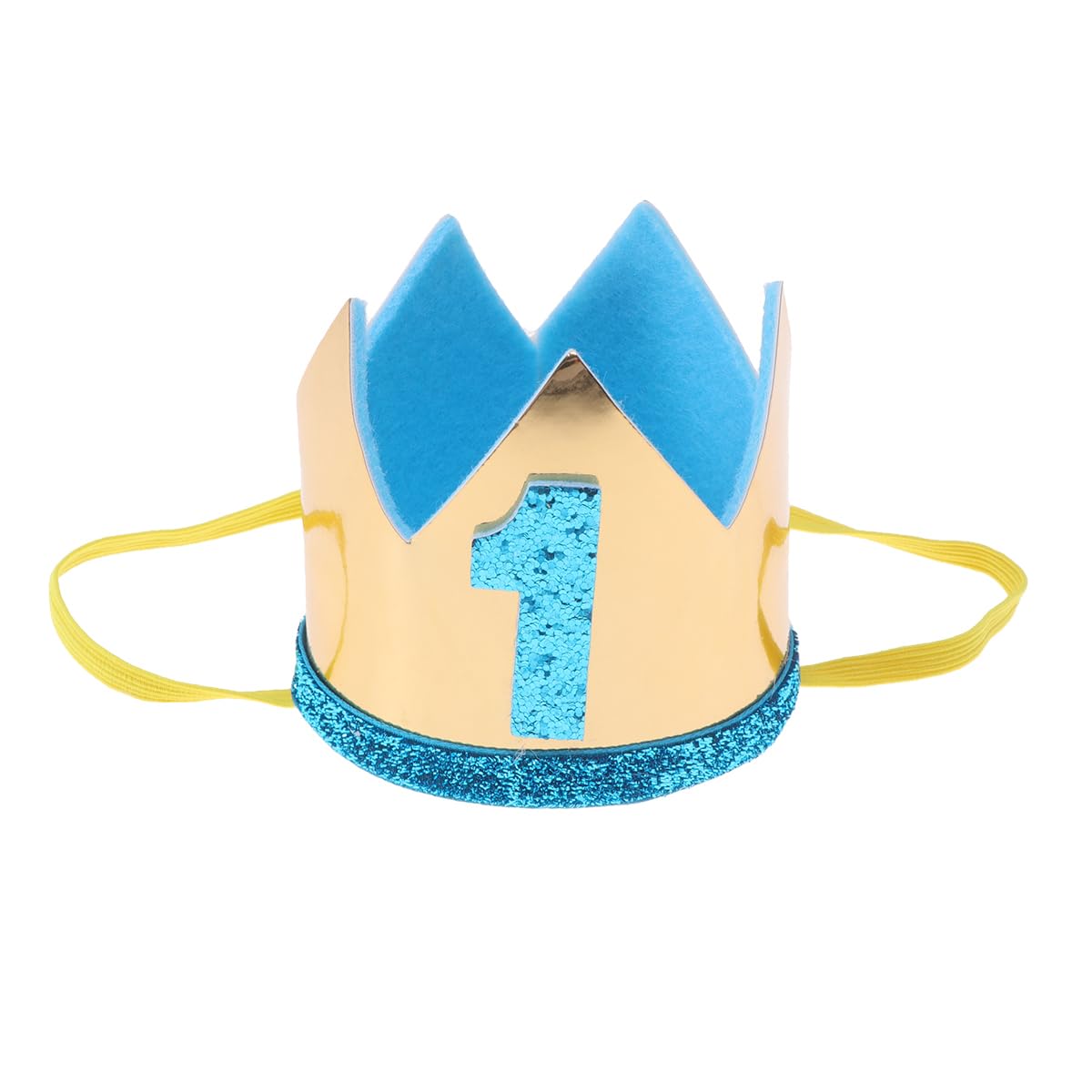 STOBOK 1St Birthday Hat for Boys and Girls Baby Crown Party Headwear Glitter Party Decoration 3.1X3.1X2.9 Inch