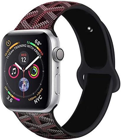 Handygear Sport Band Compatible with Apple Watch Band 38mm 40mm 42mm 44mm, Premium Soft Silicone Bracelet Strap Replacement Band for iWatch Series 5/4/3/2/1 (GYARD Black, 38MM/40MM S/M)