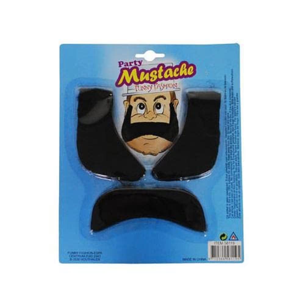Funny Fashion - Set of 3 Moustache hats, masks and accessories for parties (e58119)