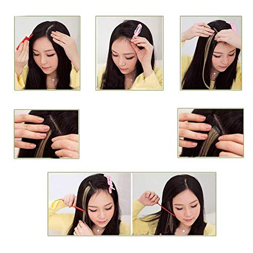 24 Pcs of 20 Inches Multi-colors Party Highlights Colorful Clip in Synthetic Hair Extensions,straight long Hairpiece