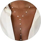 VRIUA Pearl Necklaces for Women - 14k Gold Plated Dainty Pearl Necklace with CZ Diamond Minimalist Wedding Bridal Jewelry Gift for Her