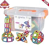 Magnetic Building Blocks Educational Tiles or Toys for Toddlers Kids- 66 Pcs & Storage Box Included
