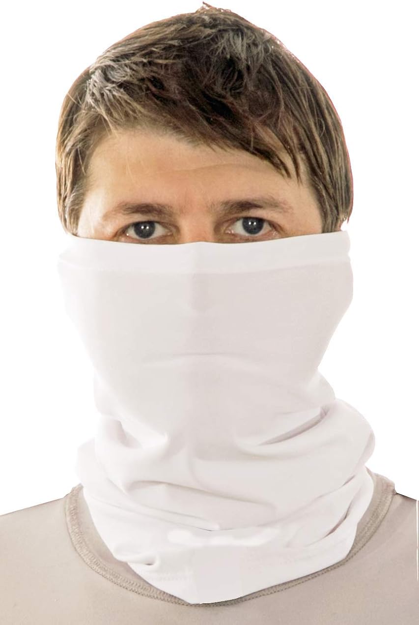Sun Protection Face Mask Head Buff Upf50 Spf50 White At Amazon Men S Clothing Store
