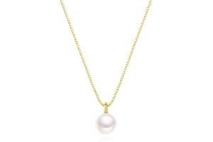 BRAYEG Sterling Silver Pearl Pendant Necklace, Dainty CZ Necklace 14K Gold Filled Necklace Chain Baroque Pearl Necklace for Women Adjustable Pearl Necklaces, Simple Pearl Necklaces for Everyday Jewelry Gifts