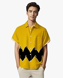 Gwnnb Bowling Shirts for Men Geometric Print Short