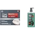 DOVE MEN + CARE Deep Clean Bar Soap and Eucalyptus + Cedar Oil Body Wash Bundle, 8 Pack 3.75oz Bar Soap and 26oz Body Wash