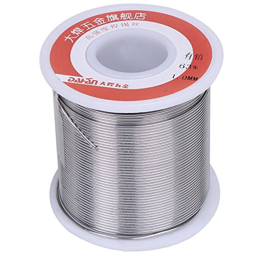 DAHAN 1 Pound Tin Lead Rosin Core Solder Wire 63/37 (Sn63 Pb37) with Flux 2% for Electrical Soldering (Diam: 1.0mm/0.04")