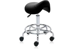 DR.LOMILOMI Ergonomic Saddle Stool Adjustable Pneumatic Swivel Rolling Saddle Seat Stool with Wheels for Medical Hygienic SPA Massage Salon Home and Office 506 Haku