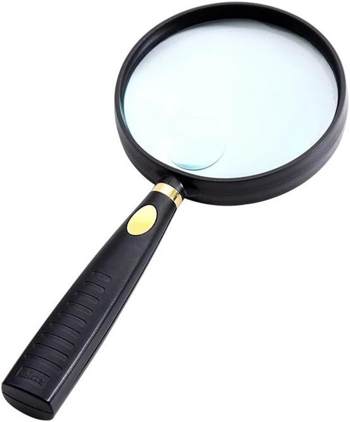 10X Handheld Magnifying Glass 20X Elderly HD High-Magnification Optical Lens Reading Reading Read 90MM