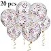 Outgeek Confetti Balloons, 20 PCS 12 Inch Large Star Confetti Balloons Transparent Balloons Latex Balloons with Star Confetti for Wedding Party Birthday Party Halloween Christmas Decorations