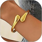 Besuraty Chunky Gold Bangle Bracelets for Women - Trendy 14K Gold Plated Adjustable Twist Cuff Bracelet Fashion Jewelry Gifts 1Pcs