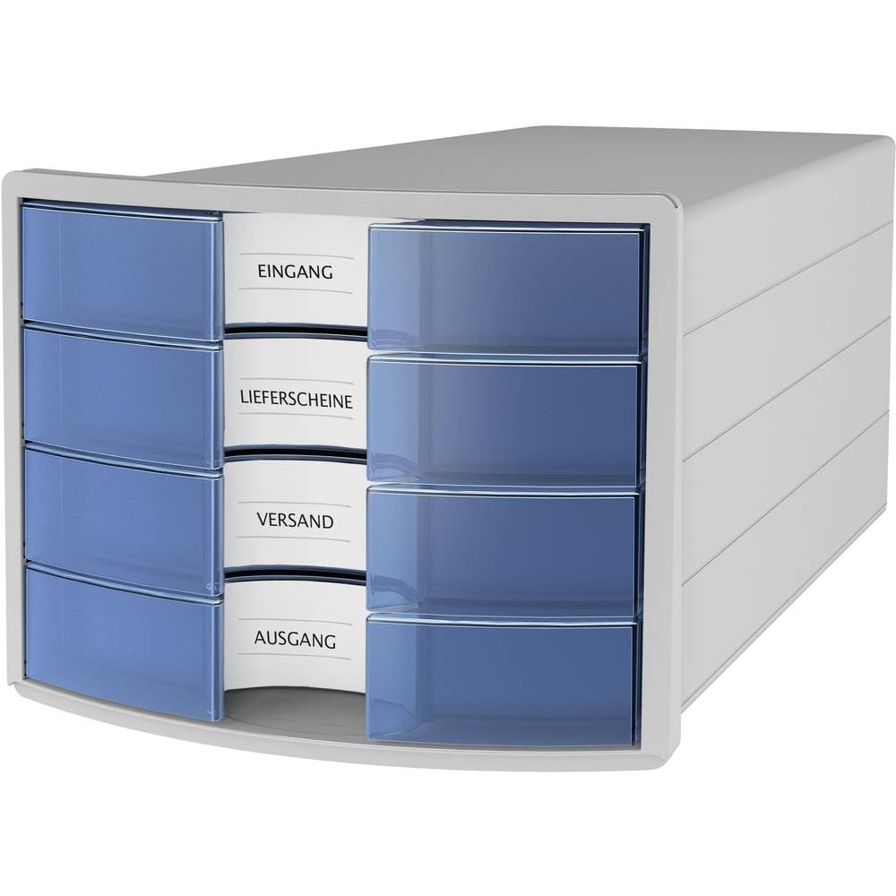 HAN 1012-64 Impuls Drawer Box A4/C4 with 4 Closed Drawers Light Grey/Blue