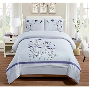 Amazon.com: Fancy Collection 3-pc Embroidery Bedding Off