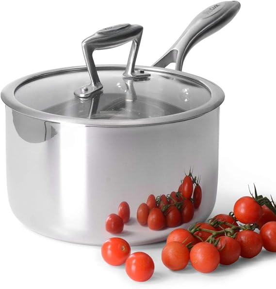 ProCook Elite TriPly Saucepan with Lid 20cm 3.8L Large Stainless