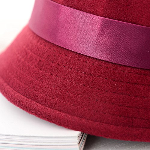 Freedi Bowler Hat Fedora Hats Dress Up Derby Hats Wide Brim Flower for Costume Adults Women Winter (Purple) - Thumbnail 2