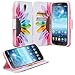 Galaxy Mega 6.3 Case, Samsung Galaxy Mega 6.3 Wallet Case, Wrist Strap Folio [Kickstand Feature] Pu Leather Wallet Case with ID&Credit Card Slot For Galaxy Mega 6.3, Pink Sun Flower