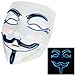 Scary Mask Halloween Light Up Mask EL Wire V for Vendetta Cosplay Led Costume Mask Fawkes Anonymous for Festival Parties