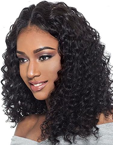 Addcolo Curly U Part Wig For Black Women 8A Brazilian Virgin Hair Upart Wig Loose Curly U Part Human Hair Wigs 1.5x4 Middle Part Natural Color (16 Inch)