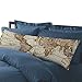 AILOVYO Retro Travel Adventure World Map Machine Washable Polyester Decorative Body Pillow Case Cover, 20
