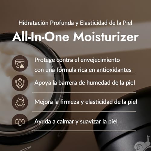 [Mizon] Crema a la Baba de Caracol Negro (75ml) Crema Premium; Tratamiento anti-envejecimiento; Cosmético coreano con extractos de plantas y baba de caracol negro (All in One Black Snail Cream)