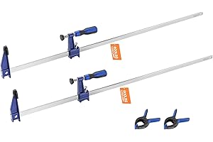 VEVOR Bar Clamps for Woodworking, 2-Pack 36 inch Opening, Lockable F-Clamp with 600 lbs Load Limit, 2-1/2 inch Depth, Cast Ir