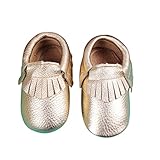 Unique Baby 100% Genuine Leather Baby Moccasins Anti-Slip Shoes