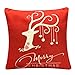 Yeahbeer 4-Pack Happy Halloween & Christmas Pillow Covers Cotton Linen Bat Pumpkin Sofa Home Decor Throw Pillow Case Cushion 18