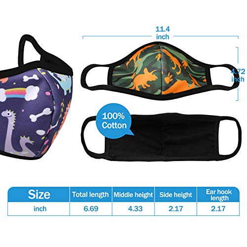 TANJALI Kids Face Covering Reusable Stylish Cloth Face Covering Age 6-16 3Pack
