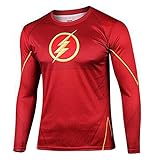 Aoibox Men's Crewneck Long Sleeve Super Hero Graphic T-shirt Tee