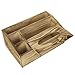 4 Compartment Burnt Wood Organizer Caddy w/Tissue Holder, Remote Control, Tablet & Magazine Storage Box