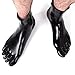 EXLATEX Unisex Latex Rubber Costumes Accessory Short Toes Socks (Large, Black)