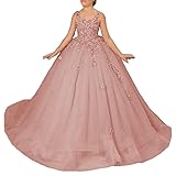 Tulle Flower Girl Dress for Wedding Lace Applique