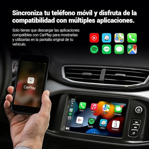 JDF3CISH Mini Adaptador Inalámbrico, Adaptador CarPlay 2 en 1, Conversión Instantánea de Cable a Wireless, CarPlay y Android Auto 2025, Enlace Automático, para iPhone y Android con Puerto USB/USB-C