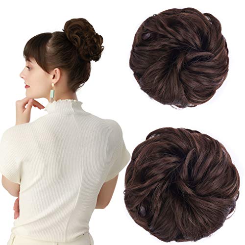 Reecho Women S Thick 2pcs Hair Scrunchies Made Of Hair Curly