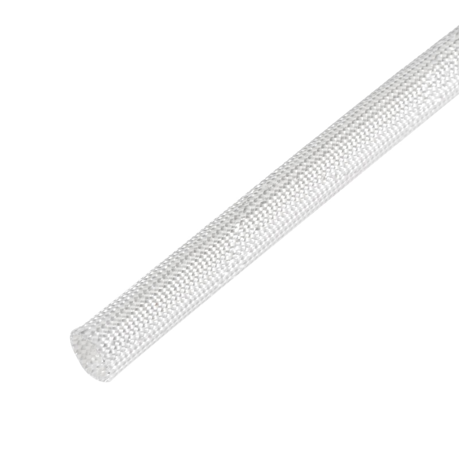 DMiotech 8mmx5m Fiberglass Sleeve Insulating Small Lines Fabric Tubing for Wire Protecting with Silicone White