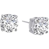 Lafonn Classic Sterling Silver Platinum Plated Lassire Simulated Diamond Earrings (8 CTTW)