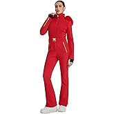 YEEFINE Women's One Piece Ski Suit Waterproof Snowsuits Insulated Snowboard Snow Suits Jacket Outfits Slim Fit Jumpsuits