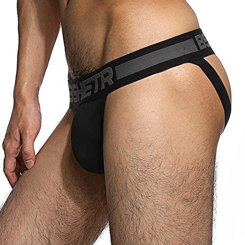 image for BSHETR Men's Jockstraps Athletic Supporters 1-Pack Cotton Work Out Und