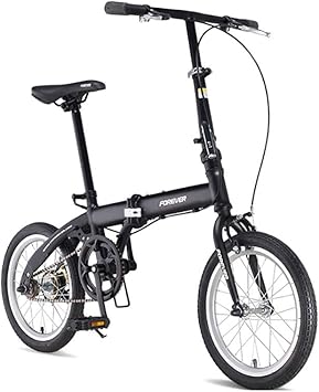 Amazon 大人 シングルスピード 折りたたみ自転車 16in ミニ 折り畳み自転車 軽量 折り畳み自転車 炭素繊維 フレーム ブラック 16in Ggydd 折りたたみ自転車