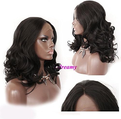 Udreamy Synthetic Lace Front Wig Black Highlight Natural Long Wavy Hair High Temperature Fiber Glueless Replacement Hair Wigs For Women Hand Tied Fashion Wigs