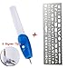 Engraver Pen Cordless Etching Tools with Metal Ruler Letter Stencils - 2 Styles Tips - for - Wood -Metal - Plastic - Zippo - Jewelry -Glass and etc