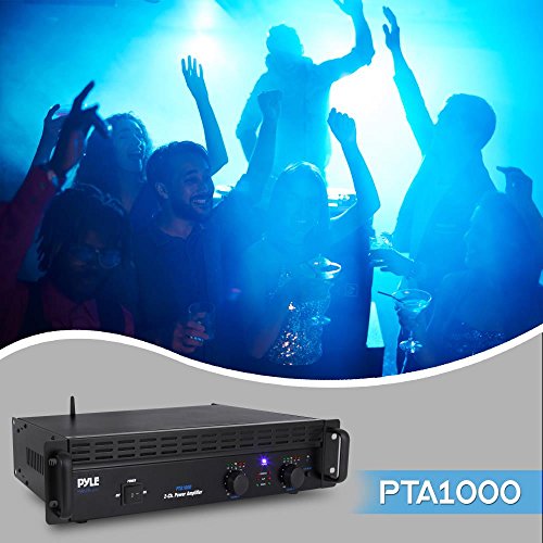 Pyle Pro Professional Audio Bluetooth Power Amplifier, 2-Channel Rack Mount Bridgeable, LED Indicators, Shockproof Binding Posts, Cooling Fans 1000 Watt  (PTA1000)