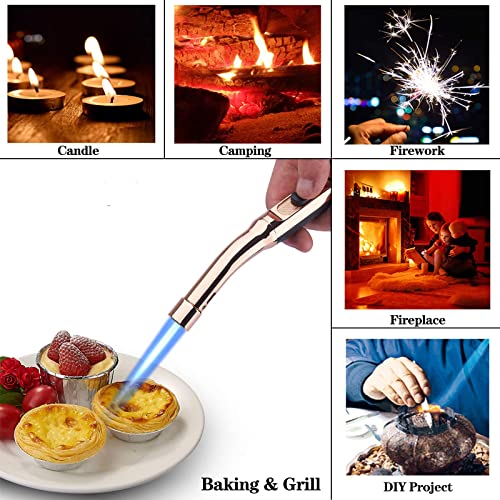 Yeuligo Torch Lighters, 7.6in Long Butane Lighter with Visible Window, Adjustable and Refillable