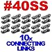 #40 SS Stainless Steel Roller Chain Connecting Links (10 Pack)