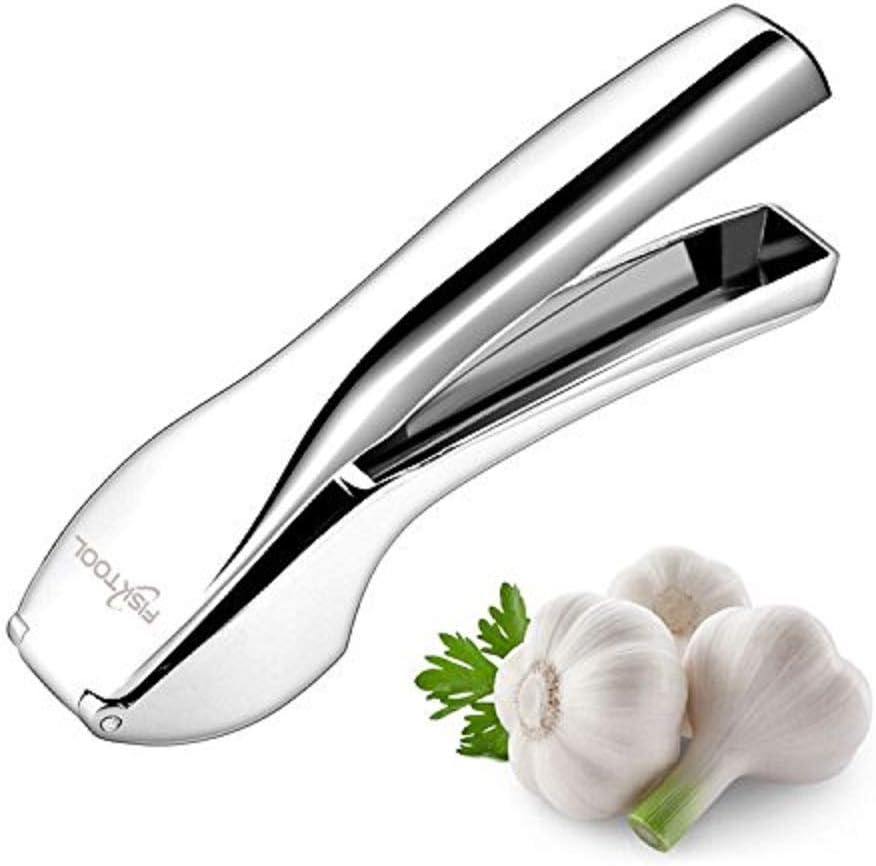 Vilapur Garlic Press (VP-02-002), Stainless Steel Garlic Mincer Chopper in Zinc Alloy Easy Clean and Easy Press Kitchen Aid