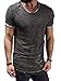 Men's Short Sleeve Crew Neck Slim Fit Fitness T-shirt Tops with Ripped Holes