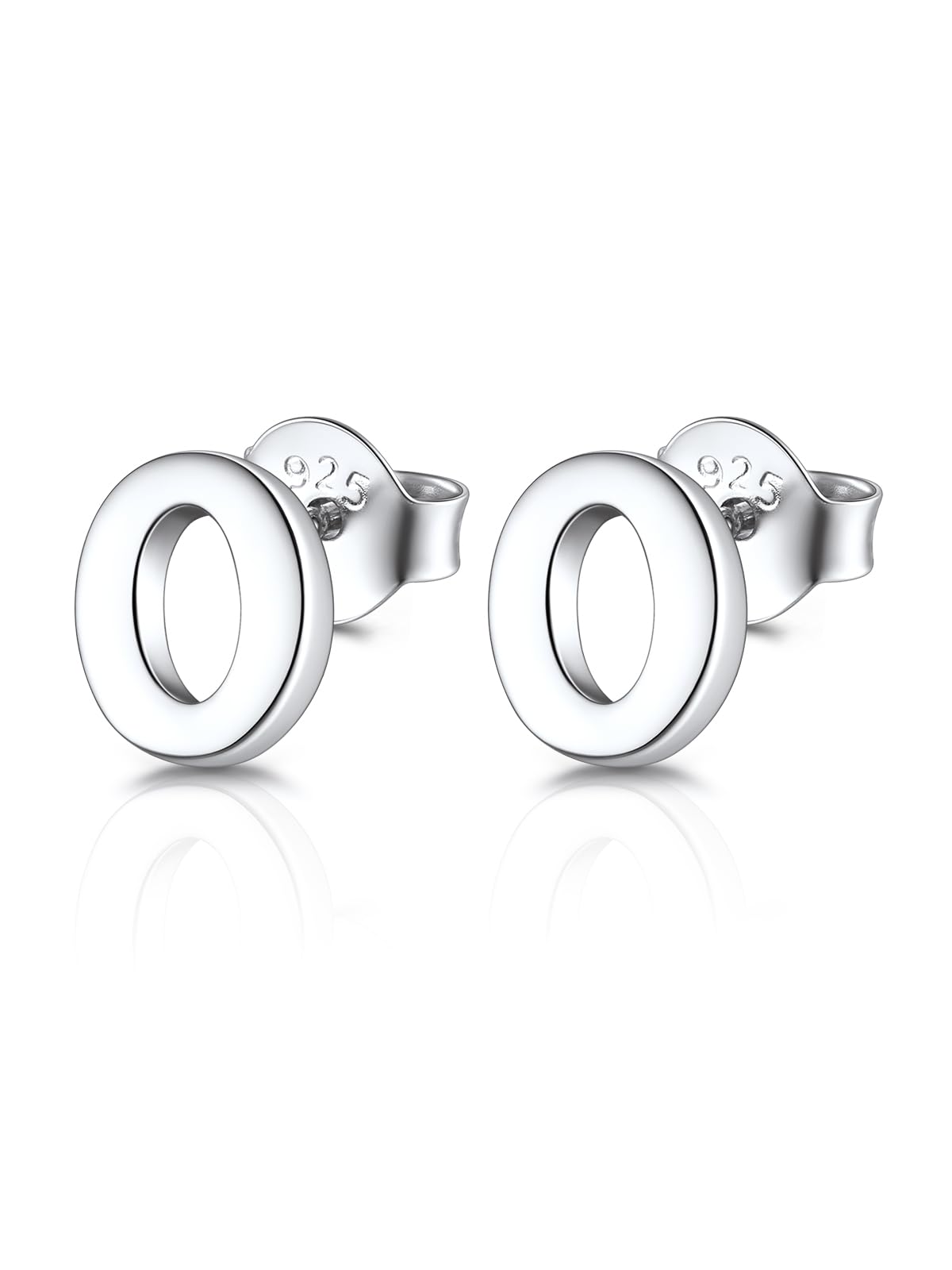 FOCALOOK Stud Earrings for Women Sterling Silver Initial Earring 925 Letter O Silver Ear Studs Personalized Alphabet Jewelry Hypoallergenic Meaningful Gifts for Her
