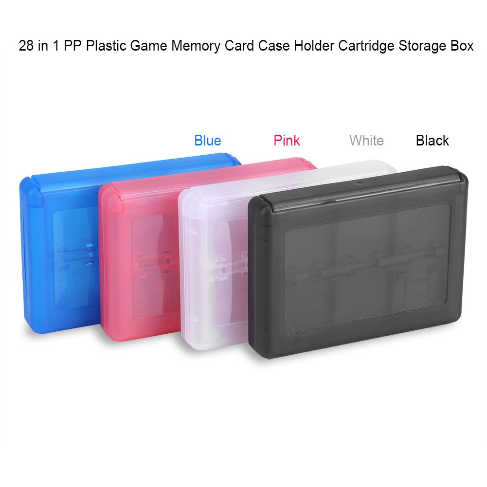 Game Card Case, 28 in 1 Plastic Game Card Case Cartridge Storage Box for 3Ds Dsl Dsi Ll Game Cards(Black)