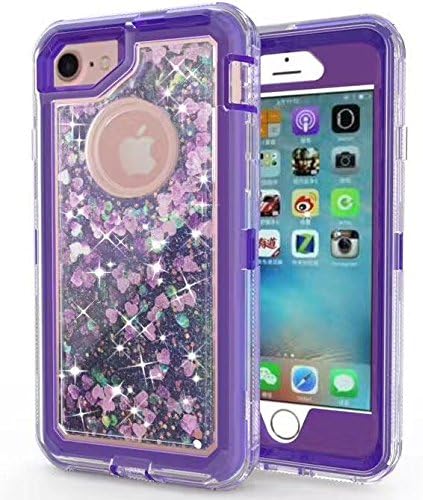 KIKO Apple iPhone 7 Plus Soft Touch Rubber Plastic TPU Star Dust Clear Transparent Glitter Armor Defender Protective Case Cover for Apple iPhone 7 Plus, Purple